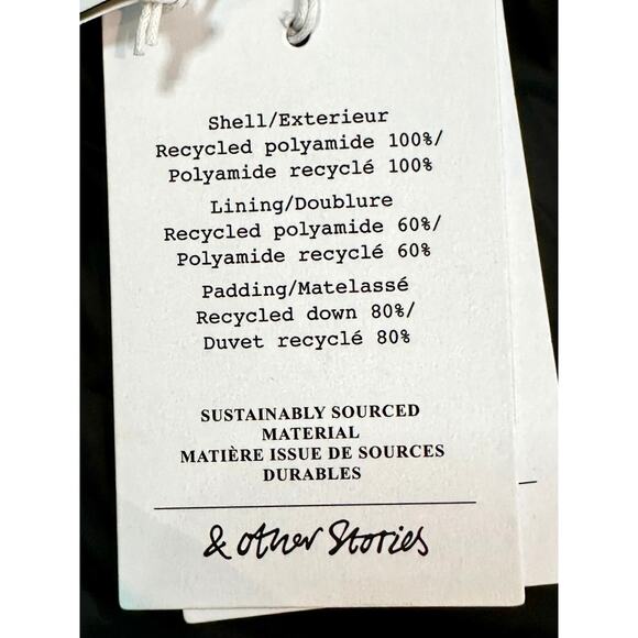 & Other Stories Stockholm Atelier Recycled Down Puffer Jacket – Black – M – NWT - Picture 10 of 12